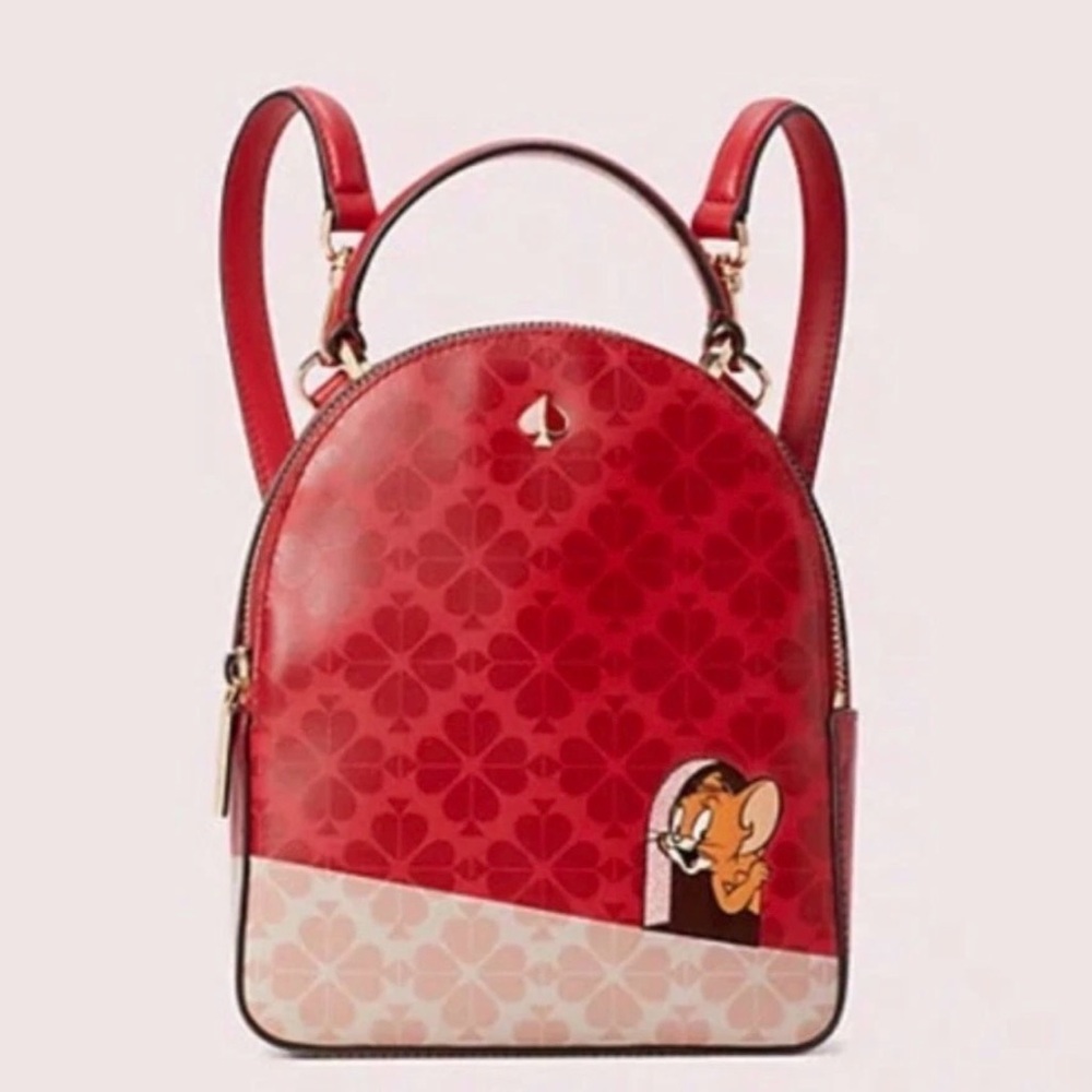 Kate Spade x Tom & Jerry Mini Convertible Backpack Red Multi BNWT